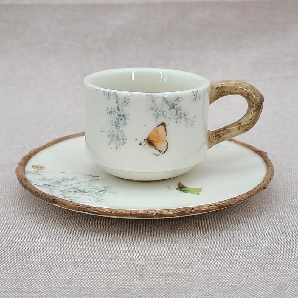 2010 Natures Journey Cup & Saucer Marjolein Bastin Demdaco Butterflies Demitasse